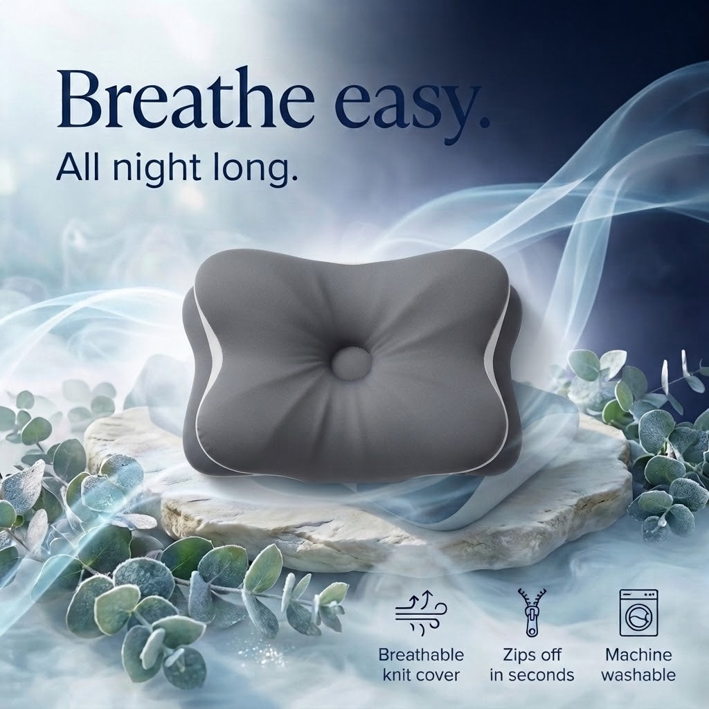 Ergonomic Cervical Contour Pillow – Adjustable Height Memory Foam