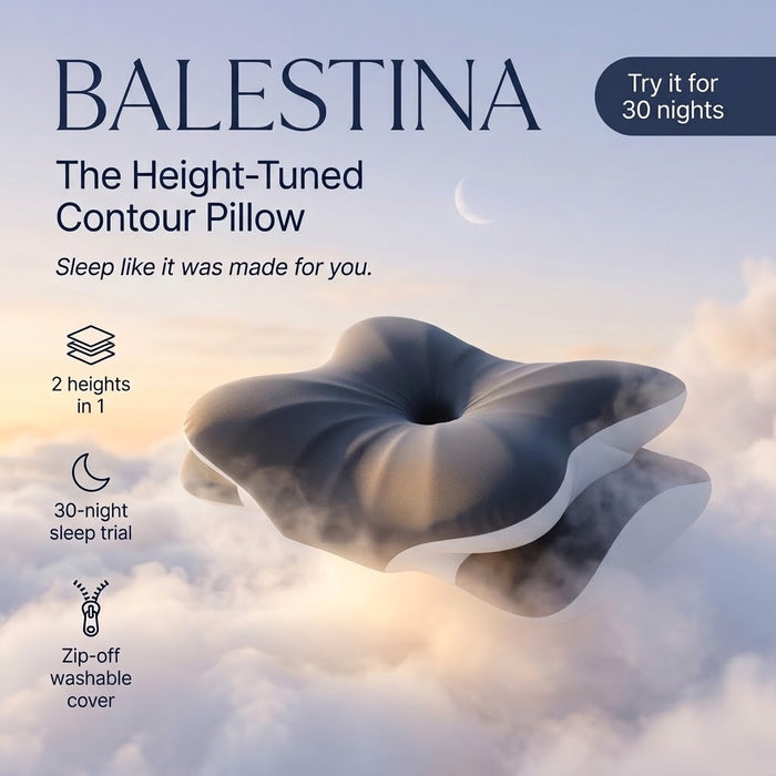Ergonomic Cervical Contour Pillow – Adjustable Height Memory Foam