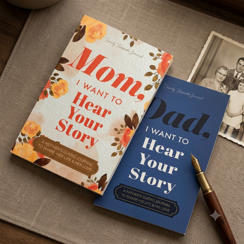 Parental Legacy Keepsake Set: Guided Story Journals for Mom & Dad